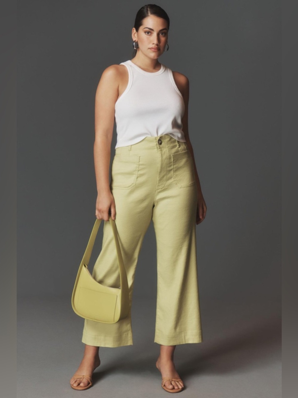 Maeve Colette European Linen Stretch Wide Leg Pants - Picture 2 of 11